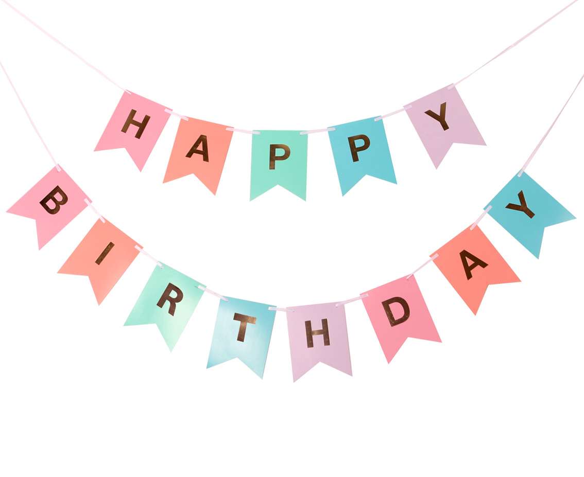 Διακοσμητικό μπάνερ Happy Birthday - Μονόκερος