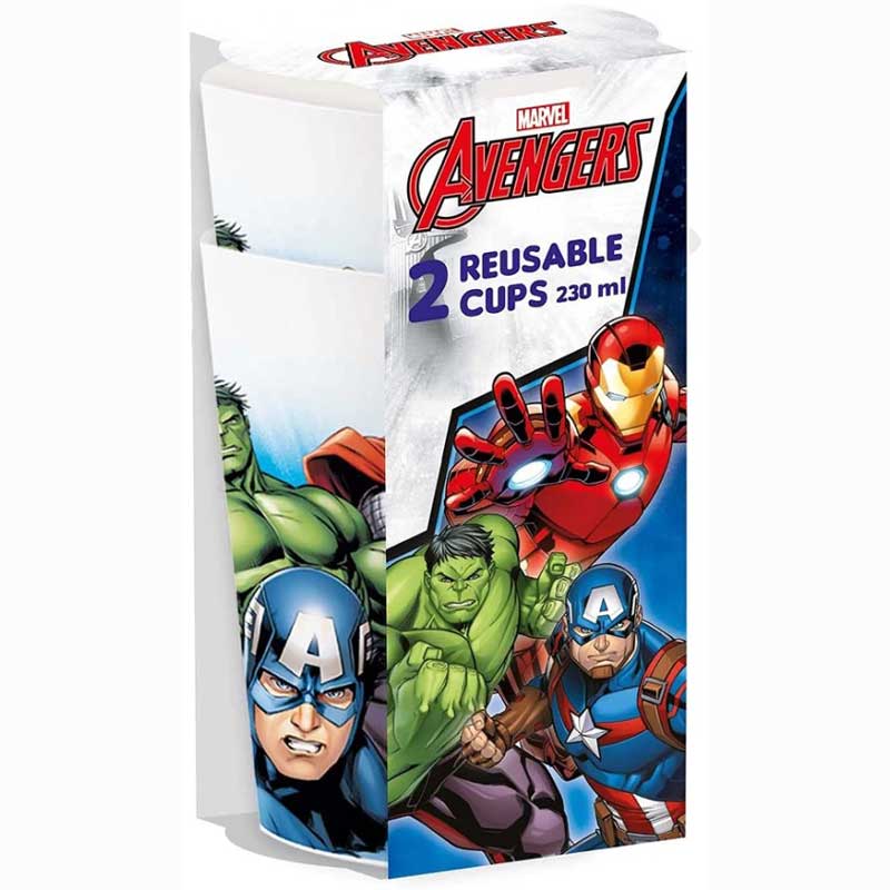 Ποτήρια πολλαπλών χρήσεων Avengers Marvel (2 τεμ)