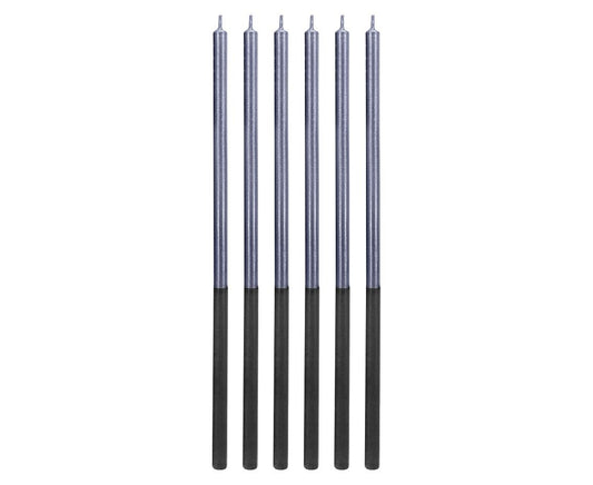 Ψηλά Κεράκια Γενεθλίων Platinum Blue (6 τεμ)