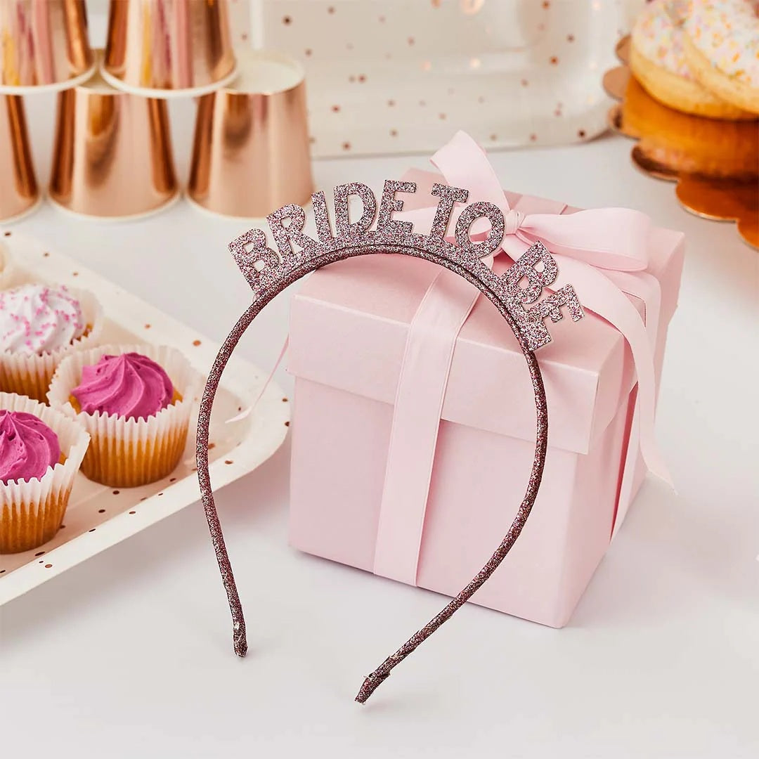 Rosegold Στέκα με γκλίτερ “Bride to Be”