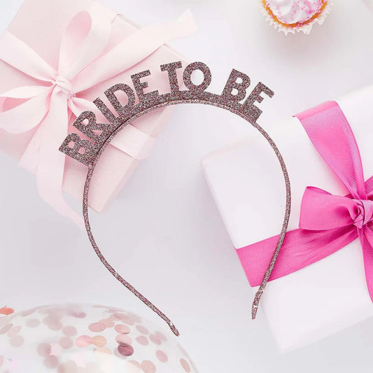 Rosegold Στέκα με γκλίτερ “Bride to Be”
