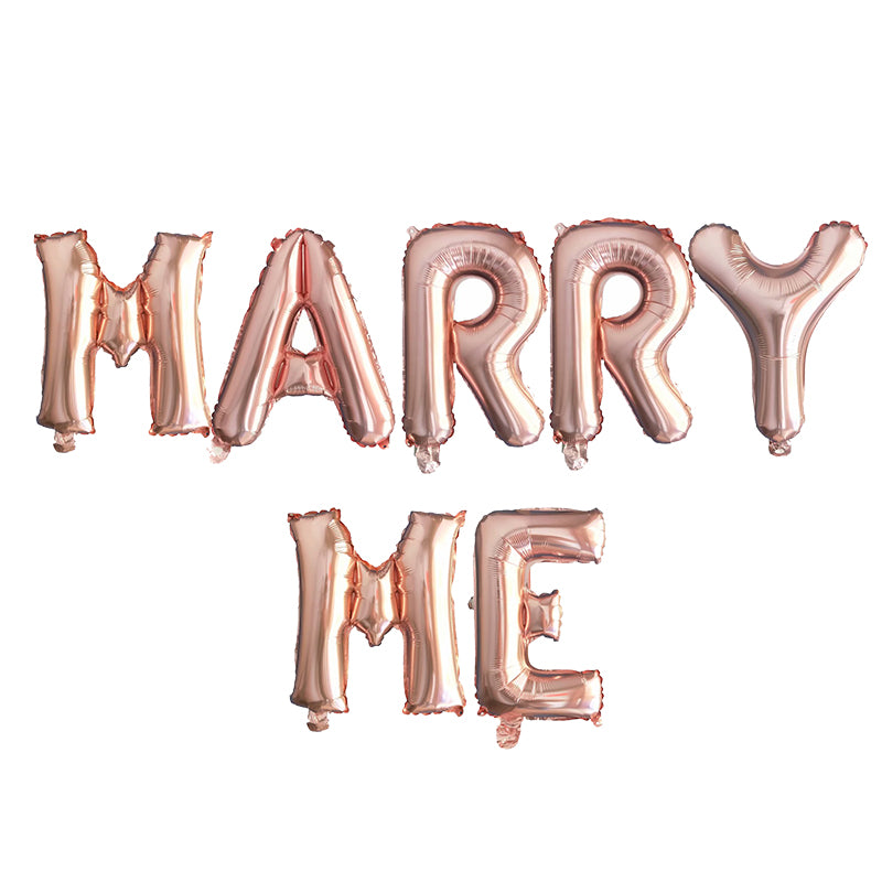 Σετ ροζ-χρυσά Μπαλόνια “Marry Me” (7 τεμ)