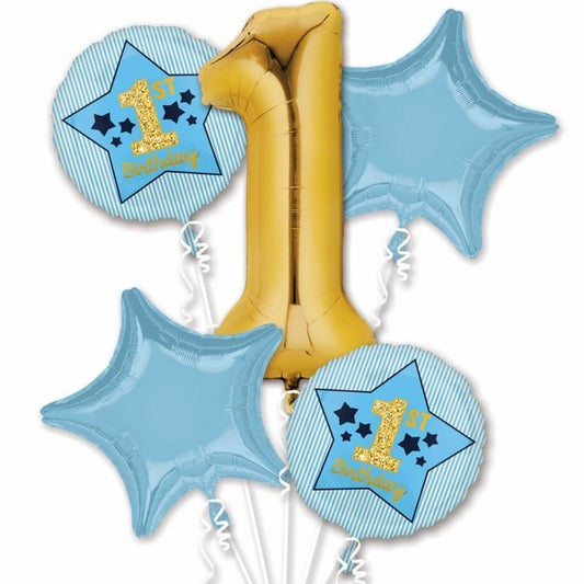 Σετ μπαλόνια 1st Birthday αγόρι (5 τεμ)