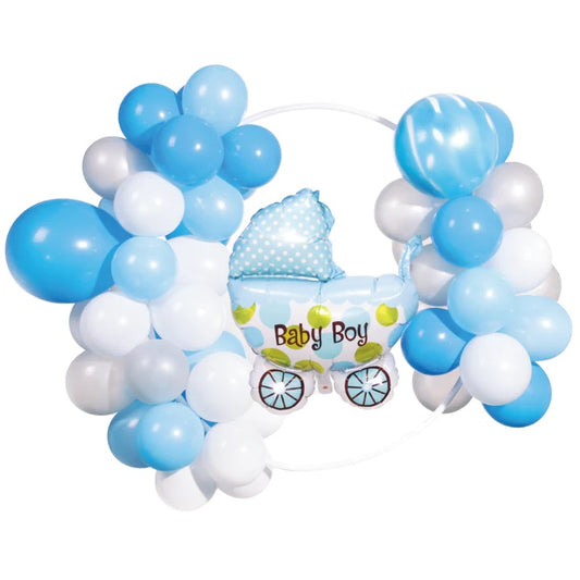 Σετ Μπαλόνια Baby Boy με κυκλικό frame (54 τεμ)