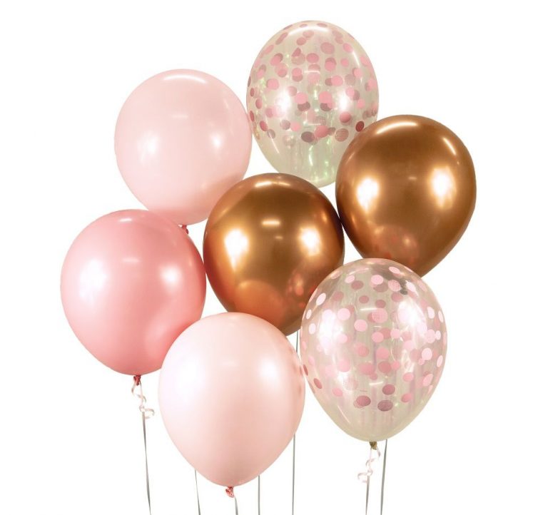 Σετ Μπουκέτο Μπαλόνια Pink &amp; Copper (7 τεμ)