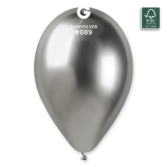 Shiny Ασημί Λάτεξ Μπαλόνια (5 τεμ)