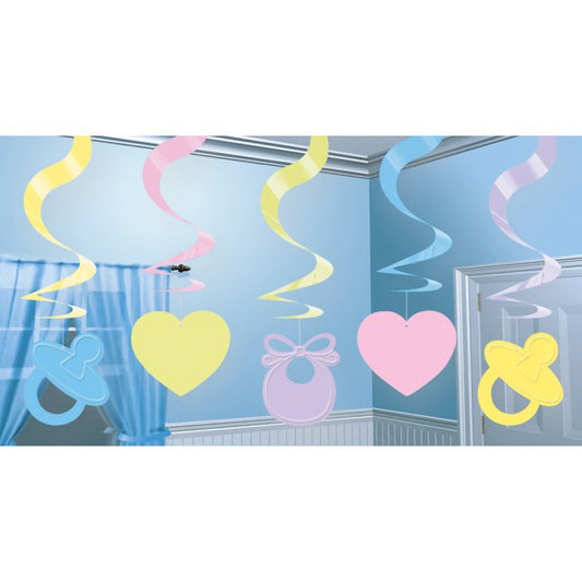 Swirl Διακοσμητικά Οροφής Baby Shower (5 τεμ)