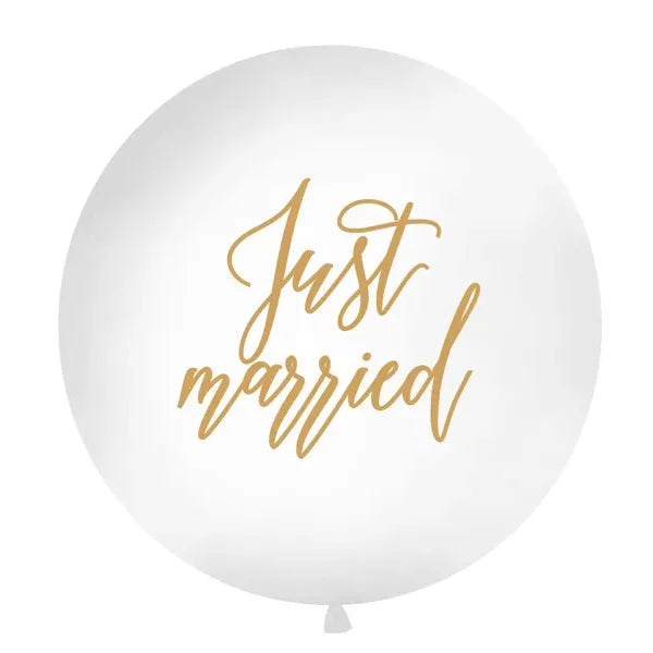 40″ Τεράστιο Μπαλόνι Just Married λευκό