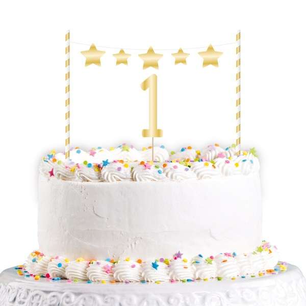 Topper Τούρτας 1st Birthday Χρυσό