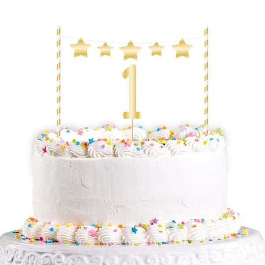 Topper Τούρτας 1st Birthday Χρυσό