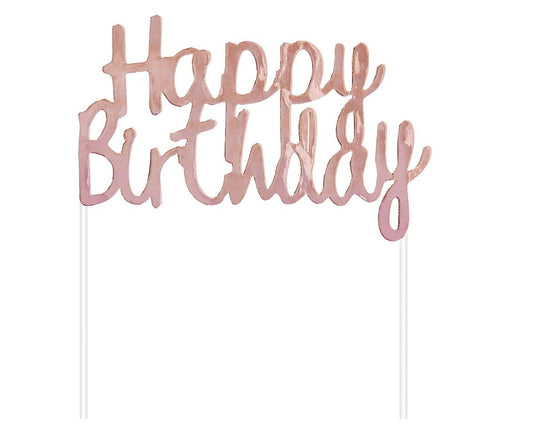 Topper Happy Birthday Μαύρο(τούρτας)
