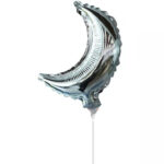 10" Mini Shape μπαλόνι Ασημί Φεγγάρι