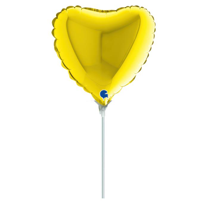10_-mini-shape-mpaloni-kitrini-kardia_1 10" Mini Shape Μπαλόνι Κίτρινη Καρδιά - Image 1