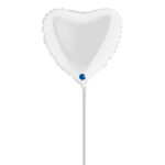 10" Mini Shape μπαλόνι Λευκή Καρδιά