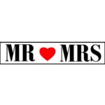 Πινακίδα αυτοκινήτου γάμου Mr & Mrs (2 σετ)