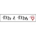 Πινακίδα αυτοκινήτου γάμου Mr & Mrs ημερομηνία (2 τεμ)