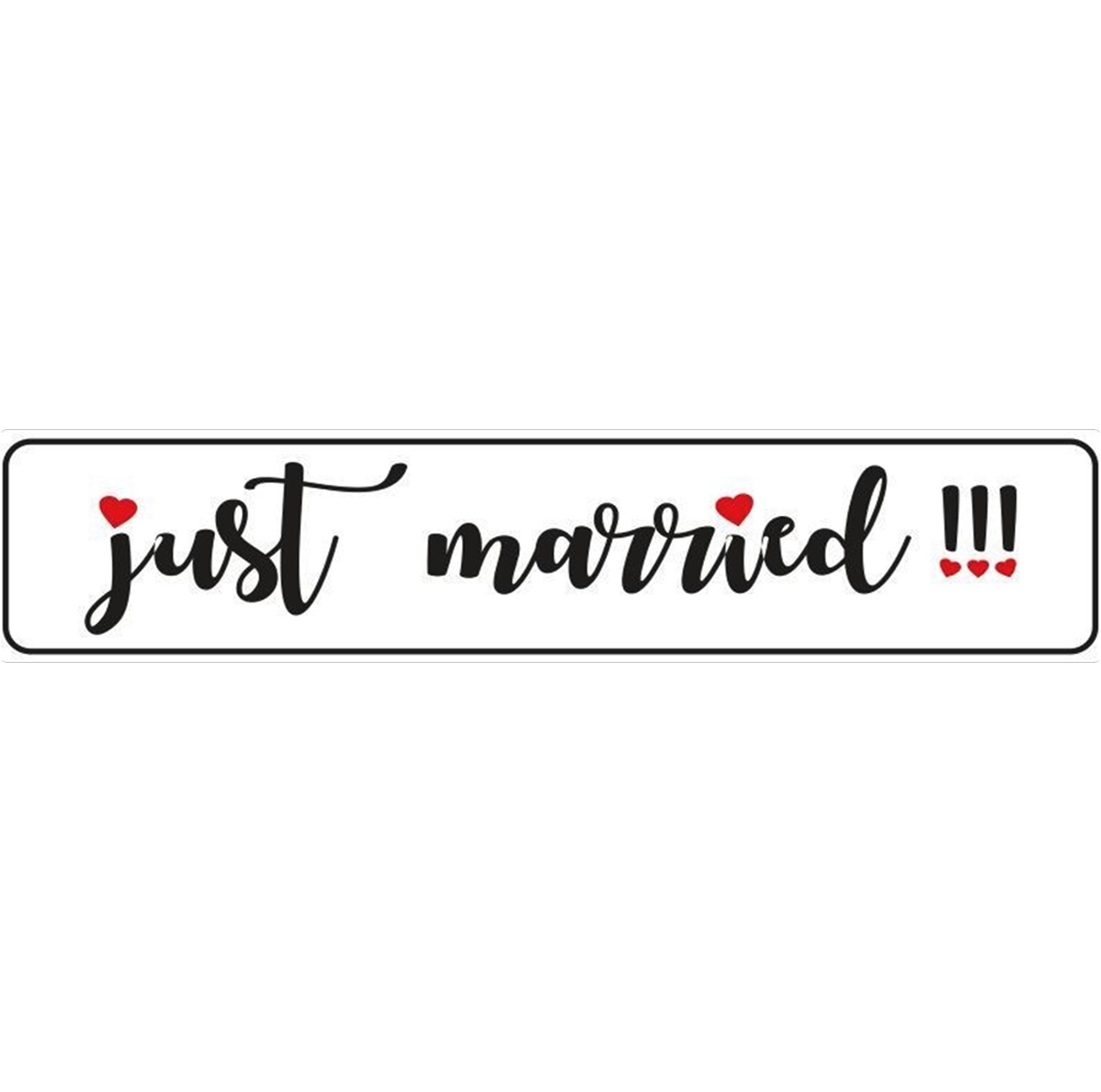 11589-PINAKIDA-AYTOKINITOY-GAMOY-Game-Over-6 Πινακίδα αυτοκινήτου γάμου Just Married (2 τεμ) - Image 1