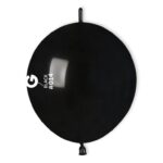 12" Μαύρο μπαλόνι Link-O-Loons με ουρίτσα (100 τεμ)