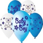 12" Μπαλόνι Baby boy αρκουδάκι (25 τεμ)