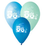 12" Μπαλόνι τυπωμένο Κουκουβάγια μπλε (25 τεμ)