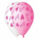 12" Μπαλόνι τυπωμένο Love και καρδούλα (25 τεμ)