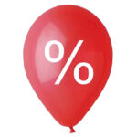 12" Μπαλόνι τυπωμένο Σύμβολο Έκπτωσης (25 τεμ)