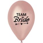 12" Μπαλόνι τυπωμένο Team Bride ροζ- χρυσό (25 τεμ)