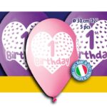 12" Μπαλόνια πρώτα γενέθλια κοριτσάκι (5 τεμ)