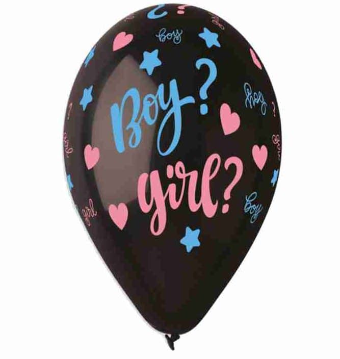 13" Μπαλόνι τυπωμένο Μαύρο "Boy or Girl (25 τεμ) - Image 1
