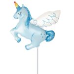 14'' Mini Shape Μπαλόνι γαλάζιος Μονόκερος