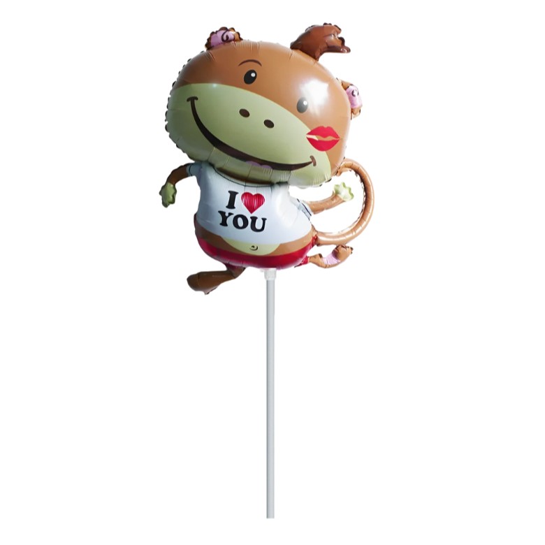 14_-mini-shape-mpaloni-maϊmoidaki-valentinoi-i-love-you_1 14″ Mini Shape Μπαλόνι Μαϊμουδάκι Βαλεντίνου I love you - Image 1