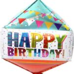 15" Μπαλόνι Happy Birthday Κύβος