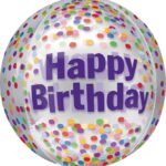 16" Μπαλόνι Happy Birthday κομφετί ORBZ