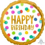 17" Μπαλόνι Happy Birthday Πουά