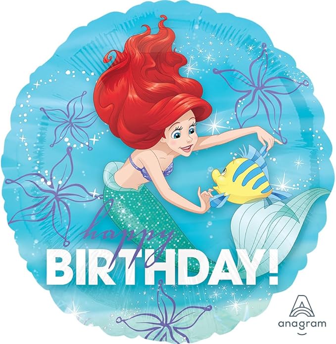 18-mpaloni-gorgona-ariel_1 18'' Μπαλόνι Γοργόνα Άριελ - Happy Birthday - Image 1