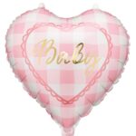 18'' Μπαλόνι Καρδιά Baby - Ροζ καρό