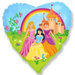 18'' Μπαλόνι Καρδιά Πριγκίπισσες με Κάστρο