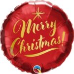 18'' Μπαλόνι Κόκκινο Merry Christmas Gold Script