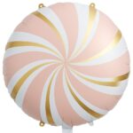 18' Ροζ' Στρογγυλό Μπαλόνι Καραμέλα