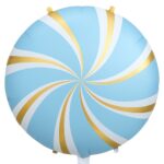 18'' Γαλάζιο  Στρογγυλό Μπαλόνι Καραμέλα