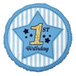 18" Μπαλόνι 1st Birthday Μπλε