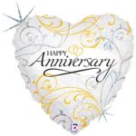 18" Μπαλόνι Επετείου Καρδιά Feligree "Happy Anniversary"