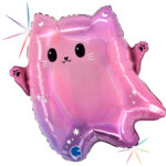 18" Μπαλόνι Γατούλα Φαντασματάκι ροζ Holographic