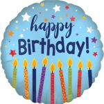 18″ Μπαλόνι Γενεθλίων Γαλάζιο με κεράκια