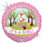 18" Μπαλόνι γέννησης Woodland Baby Girl