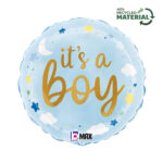 18" Μπαλόνι γέννησης It's A Boy Stars & Clouds