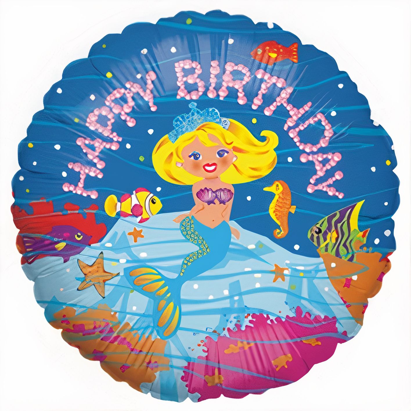 18_-mpaloni-gorgona-happy-birthday_1 18" Μπαλόνι Γοργόνα Happy Birthday - Image 1