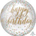 18" Μπαλόνι Happy Birthday χρυσό ORBZ