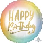 18" Μπαλόνι Happy Birthday Ombré and Gold