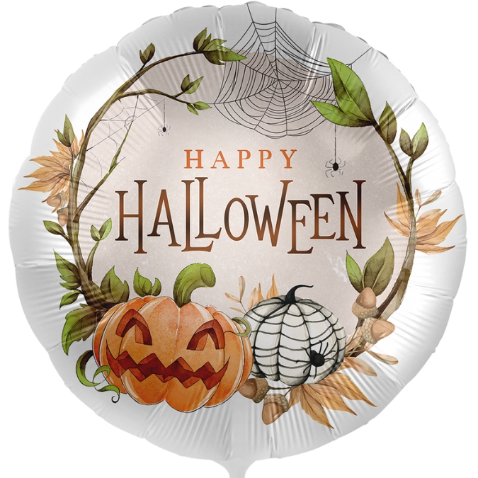 18_-mpaloni-happy-halloween-kolokitha_1 18" Μπαλόνι Happy Halloween κολοκύθα - Image 1